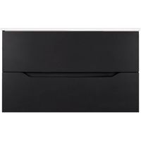 Тумба с раковиной Orange Li-100Tub+Ra подвесная Черная матовая — фото 1, Тумбы с раковиной