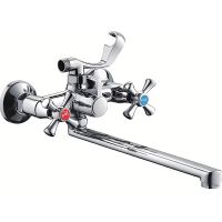 Смеситель для ванны Frap H732 F22732-B универсальный Хром — фото 1, Смеситель для ванны