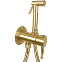 Гигиенический душ со смесителем Paffoni Tweet Round ZDUP110HGSP Золото медовое брашированное — фото 1, Гигиенические души