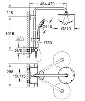 Душевая система Grohe Euphoria System 26363000 с термостатом Хром — фото 3, Душевые стойки