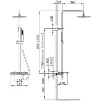 Душевая система Vincea Vogue VSFS-1V1TBG с термостатом Брашированное золото — фото 4, Душевое оборудование. Душевая программа