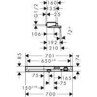 Смеситель для ванны Hansgrohe ShowerTabletSelect 13183000 с термостатом Хром — фото 9, Смеситель для ванны
