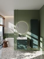 Шкаф пенал Roca Ona 40 A857635513 подвесной Зеленый матовый — фото 3, Пеналы для ванной комнаты