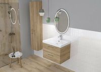 Тумба под раковину Cersanit Lara 60 64134 подвесная Орех — фото 9, Тумбы под раковину