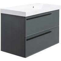 Тумба под раковину La Fenice Elba 90 FNC-01-ELB-G-90-2 подвесная Серая матовая — фото 1, Тумбы под раковину