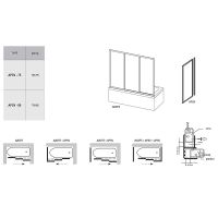 Боковая стенка для шторки на ванну Ravak Supernova APSV-75 95030102ZG профиль Белый стекло Grape — фото 5, Боковые стенки