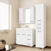 Зеркало со шкафом Style Line Ирис 65 С с подсветкой Белый глянец — фото 2, Мебель для ванной