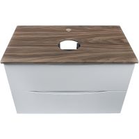 Тумба под раковину Bond Cube 80 T09805 подвесная Белая матовая Дуб — фото 3, Мебель для ванной