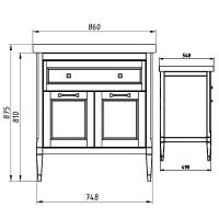 Тумба под раковину ASB-Woodline Гранда 85 11487 Белая с патиной Серебро — фото 9, Мебель для ванной