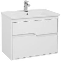 Тумба с раковиной Aquanet Модена 75 212662 подвесная Белый глянец — фото 1, Тумбы с раковиной