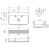 Товар: Раковина Vincea 75 VWB-6SG75MW Белая матовая - фото 5 Раковина Vincea 75 VWB-6SG75MW Белая матовая — фото 5, Раковины