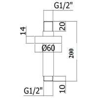 Кронштейн для верхнего душа Paffoni ZSOF065NO Черный матовый — фото 2, Душевое оборудование. Душевая программа