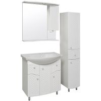 Зеркало со шкафом Runo Милано 75 R УТ000002098 с подсветкой Белое — фото 3, Мебель для ванной