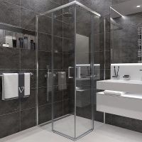 Душевой уголок Veconi Rovigo RV-47 90x90 RV47-90-01-C4 профиль Хром стекло прозрачное — фото 1, Душевые уголки