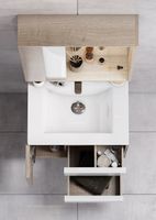 Тумба под раковину Aquaton Бостон 60 1A252501BN010 подвесная Дуб эврика Белый — фото 8, Тумбы под раковину