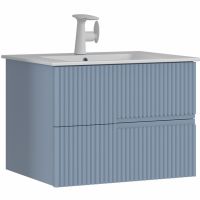 Тумба с раковиной Orka Moonlight 90 5001501 подвесная Голубая матовая — фото 1, Тумбы с раковиной