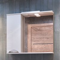 Зеркало со шкафом Vigo Callao 80 L z.CAL.80.L.El с подсветкой Белое с электровыключателем — фото 1, Зеркальные шкафы в ванную