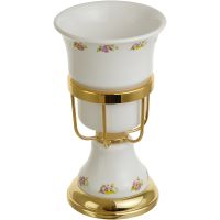 Стакан для зубных щеток Migliore Provance 17714 Золото Белый — фото 1, Стаканы для зубных щеток