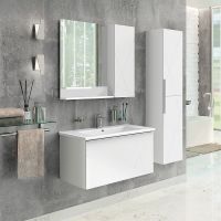 Зеркало со шкафом Comforty Мерано 90 R 00-00010664 Белое матовое — фото 6, Зеркальные шкафы в ванную