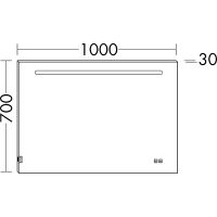Зеркало Burgbad Fiumo 100 SIIX100 с подсветкой с подогревом с сенсорным выключателем — фото 3, Мебель для ванной