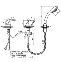 Смеситель на борт ванны Rav Slezak Dunaj D470.5S Хром — фото 2, Смесители на борт ванны