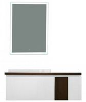 Тумба с раковиной Эстет Malibu 140 L ФР-00007126 подвесная Белая Темное дерево — фото 3, Тумбы с раковиной