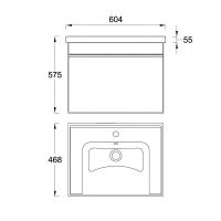 Товар: Тумба под раковину Veedi Novel 60 NVL600T-DR подвесная Белая - фото 5 Тумба под раковину Veedi Novel 60 NVL600T-DR подвесная Белая — фото 5, Мебель для ванной