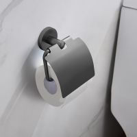 Держатель туалетной бумаги Timo Saona 13042/18 с крышкой Черное золото — фото 2, Держатели туалетной бумаги