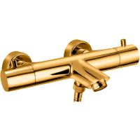 Смеситель для ванны Paffoni Light LIQ022HGSP Золото медовое брашированное — фото 1, Смеситель для ванны