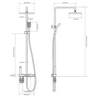 Товар: Душевая система Royce Abby RCS-110304GR Оружейная сталь - фото 2 Душевая система Royce Abby RCS-110304GR Оружейная сталь — фото 2, Душевое оборудование. Душевая программа