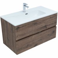 Товар: Тумба под раковину Aquanet Алвита New 90 334187 подвесная Дуб веллингтон табак - фото 2 Тумба под раковину Aquanet Алвита New 90 334187 подвесная Дуб веллингтон табак — фото 2, Тумбы под раковину