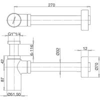 Сифон для раковины Webert AC0020015 Хром — фото 2, Сифоны для раковины