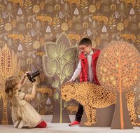 Обои детские Milassa Bon Voyage D1 010 Флизелин (1*10,05) Коричневый, Животные — фото 2, Обои для стен