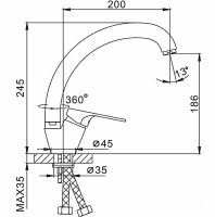 Смеситель для кухни Frap F4113-7 Черный матовый — фото 10, Смесители для кухни