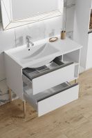 Товар: Тумба с раковиной SanVit Стрит-4 L/R kstreet4090 в цвете Ral Белый глянец - фото 2 Тумба с раковиной SanVit Стрит-4 L/R kstreet4090 в цвете Ral Белый глянец — фото 2, Мебель для ванной