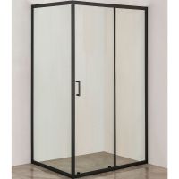Душевой уголок Orange 120x90 E23-12090TB профиль Черный стекло прозрачное — фото 1, Прямоугольные душевые уголки