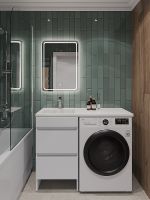 Тумба с раковиной Orange Sistema 110 L ST-110TUW+RAL Белая глянцевая — фото 5, Тумбы с раковиной