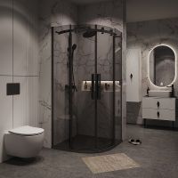 Товар: Душевой уголок Grossman Classic 100х100 301.K33.04.1010.21.10 профиль Черный матовый стекло тонированное - фото 3 Душевой уголок Grossman Classic 100х100 301.K33.04.1010.21.10 профиль Черный матовый стекло тонированное — фото 3, Душевые уголки четверть круга