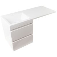 Тумба под раковину Style Line Даллас 110 Люкс Plus подвесная Белая — фото 1, Тумбы под раковину