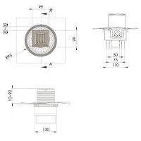 Душевой трап Berges Zentrum Uno 100x100 090471 с решеткой Хром матовый — фото 5, Трапы для душа