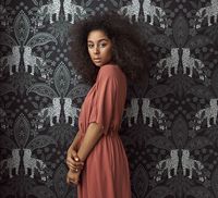 Обои LOYMINA Amazonia Ins1 011 Флизелин (1*10,05) Белый/Черный, Листья/Животные — фото 2, Обои для стен