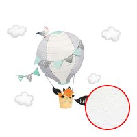 Фреска детская Ortograf Для малышей 33311 Фактура бархат FX Флизелин (3,1*2,7) Белый/Серый, Животные/Воздушные шары — фото 1, Фрески