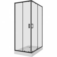 Душевой уголок Niagara Nova NG-6810-08 BLACK 120х80 профиль Черный стекло прозрачное — фото 1, Прямоугольные душевые уголки