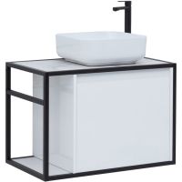Тумба под раковину Aquanet Nova Lite Loft 75R 261649 подвесная Белый глянец — фото 1, Тумбы под раковину