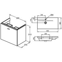 Товар: Тумба под раковину Ideal Standard Connect Space 60 C6743KR подвесная Серая глянцевая - фото 3 Тумба под раковину Ideal Standard Connect Space 60 C6743KR подвесная Серая глянцевая — фото 3, Тумбы под раковину