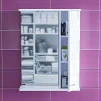 Зеркало со шкафом СанТа Омега 60 R 107004 с подсветкой Белое — фото 1, Зеркальные шкафы в ванную