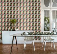 Обои Milassa Geometrica GM5 020 Флизелин (1*10,05) Коричневый/Розовый, Геометрия — фото 2, Обои для стен