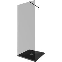 Душевая перегородка Allen Brau Infinity 1 80 3.21004.BBA.T профиль Черный браш стекло тонированное — фото 1, Душевые перегородки