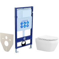 Комплект унитаза с инсталляцией Aquatek Set Aquatek Лея с сиденьем Микролифт — фото 1, Комплекты унитаз + инсталляция