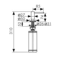 Товар: Дозатор для моющего средства Kaiser KH-3050 Хром - фото 2 Дозатор для моющего средства Kaiser KH-3050 Хром — фото 2, Дозаторы для кухонных моек
